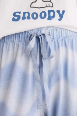 Pijama Largo 100% Algodon Snoopy Estampado