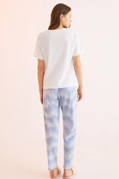 Pijama Largo 100% Algodon Snoopy Estampado