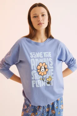 Pijama Largo 100% Algodon Snoopy