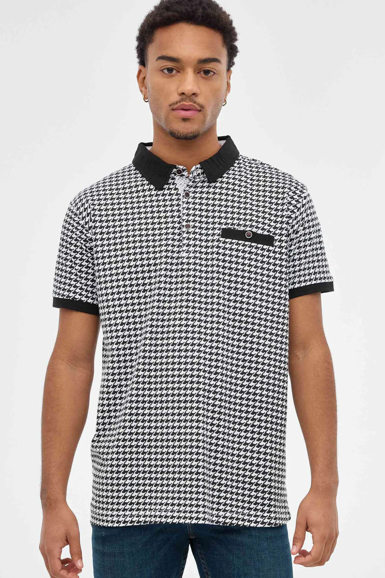 Polo Estampado Pata De Gallo