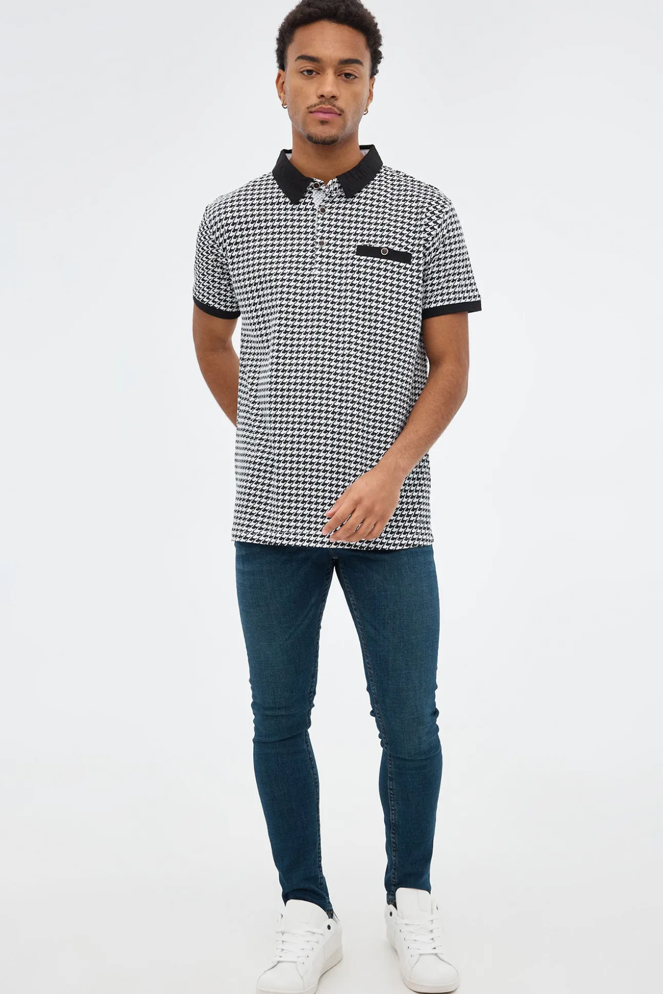Polo Estampado Pata De Gallo