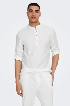 Polo Lino Cuello Mao