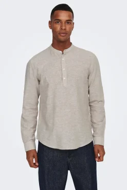 Polo Lino Cuello Mao