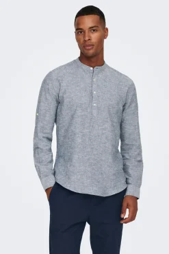 Polo Lino Cuello Mao