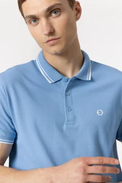 Polo Pique Con Detalle Rayas