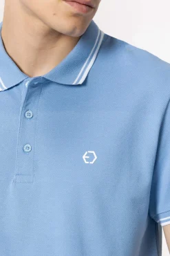 Polo Pique Con Detalle Rayas