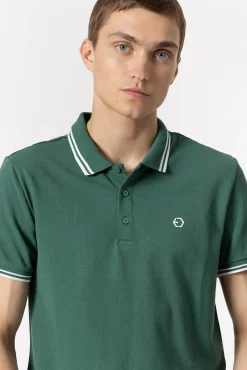 Polo Pique Con Detalle Rayas