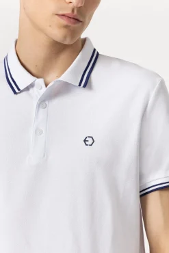 Polo Pique Con Detalle Rayas