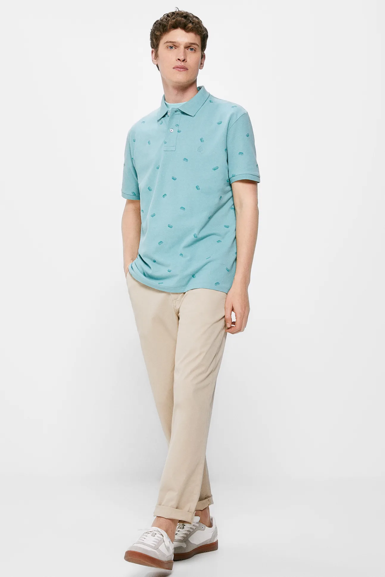 Polo Pique Estampado All Over