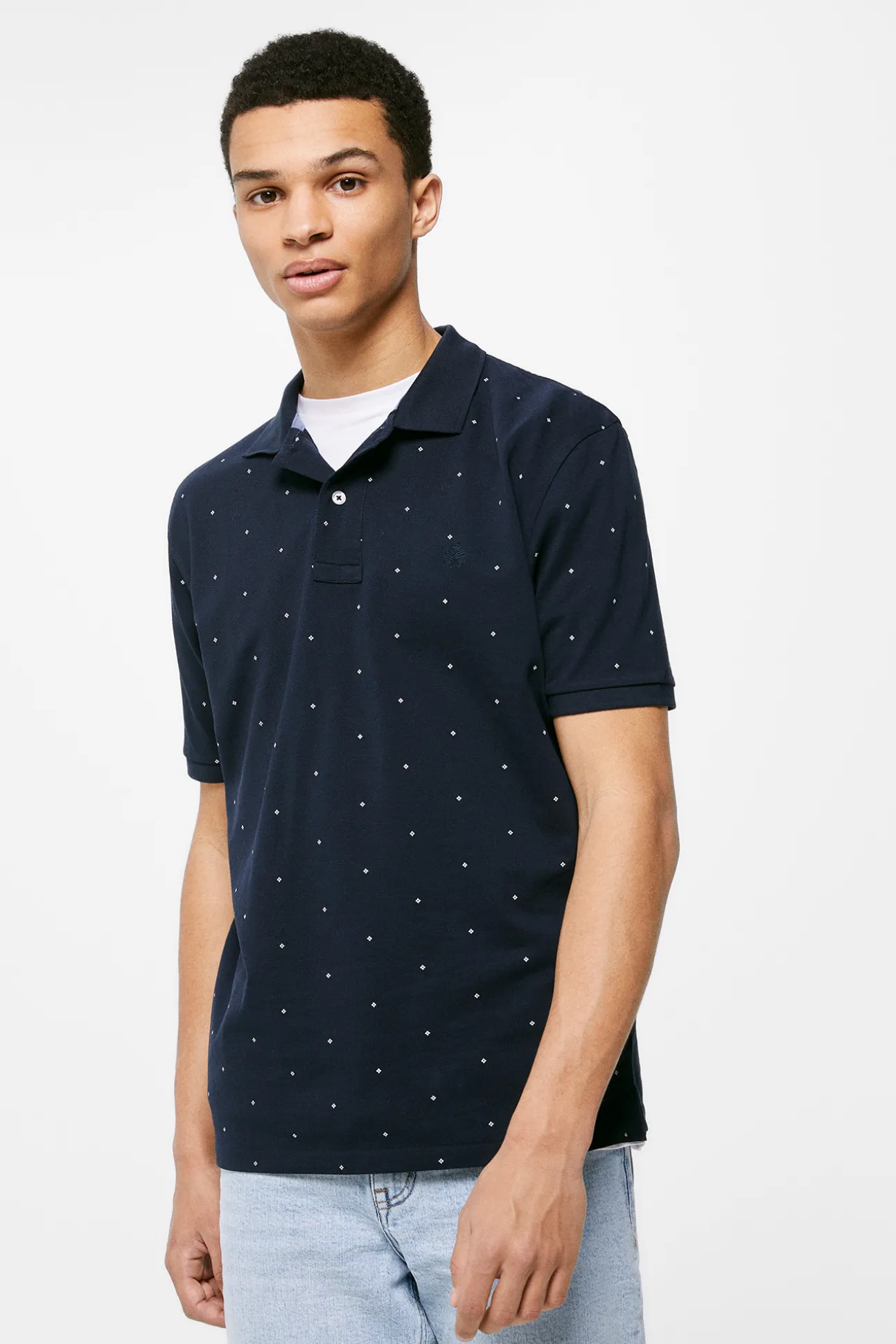 Polo Pique Estampado All Over