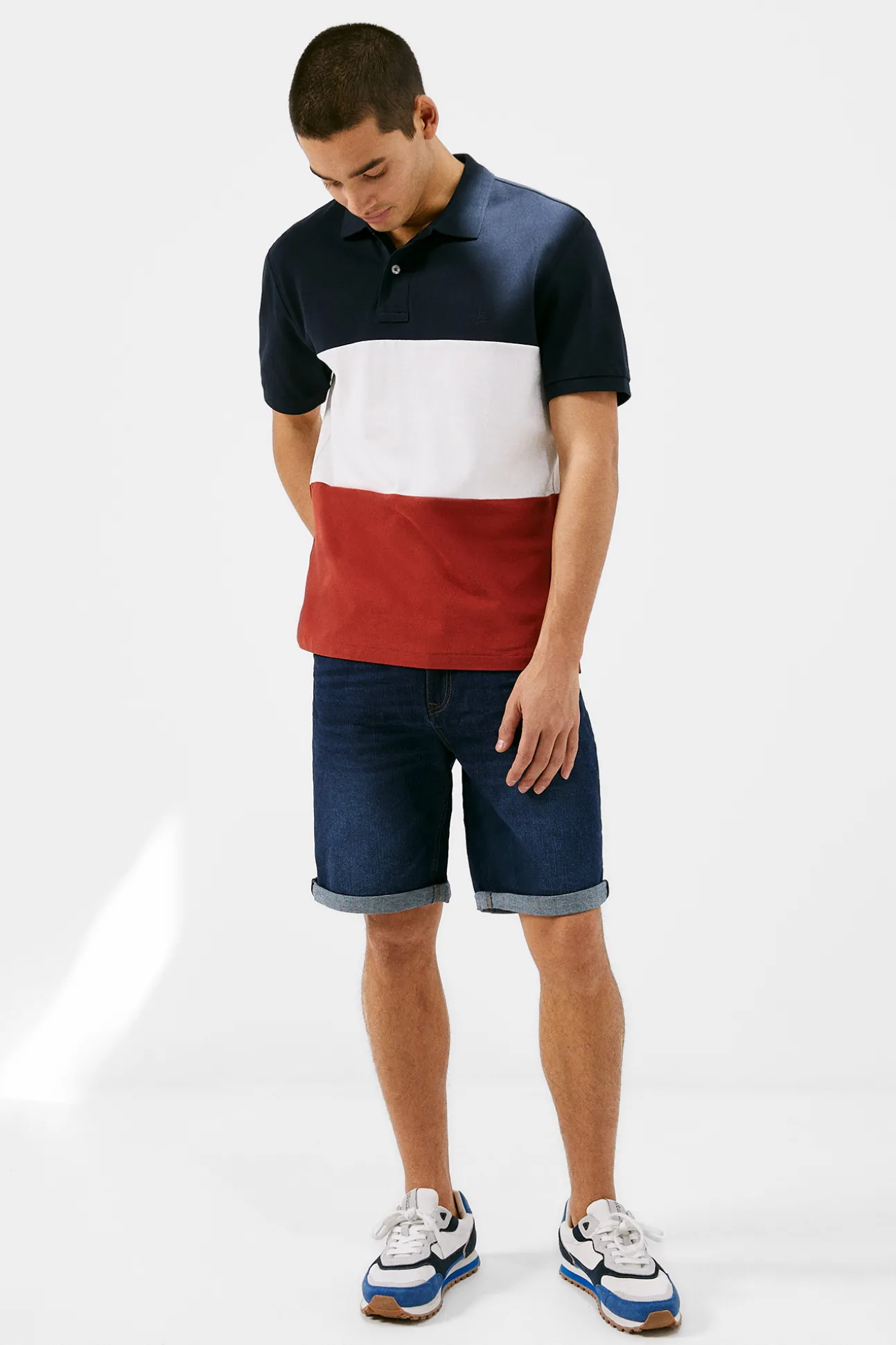 Polo Pique Tricolor Block