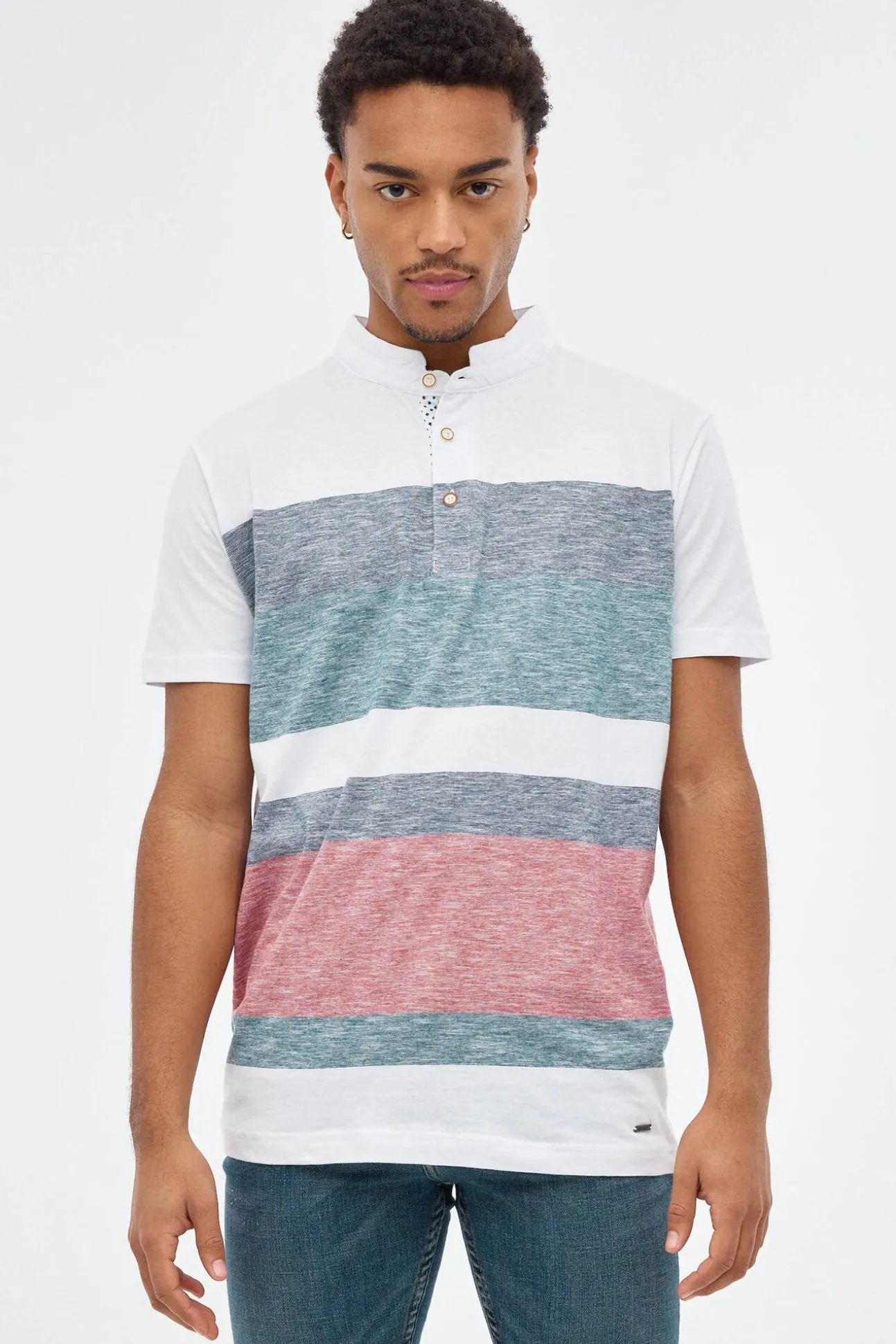 Polo Rayas Cuello Mao