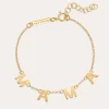 Pulsera Mama Letters Plata Baño Oro