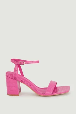 Sandalias Con Tiras Efecto Cocodrilo