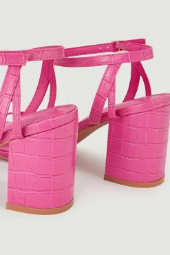 Sandalias Con Tiras Efecto Cocodrilo