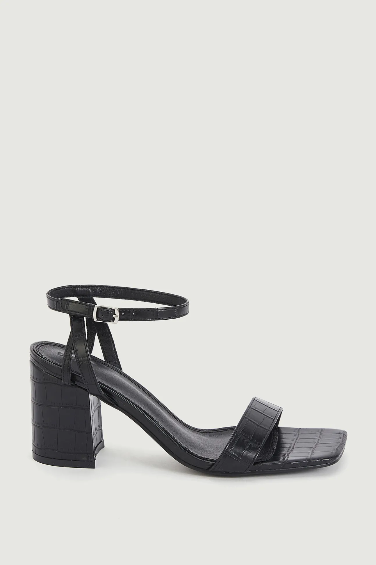 Sandalias De Tacon Efecto Cocodrilo