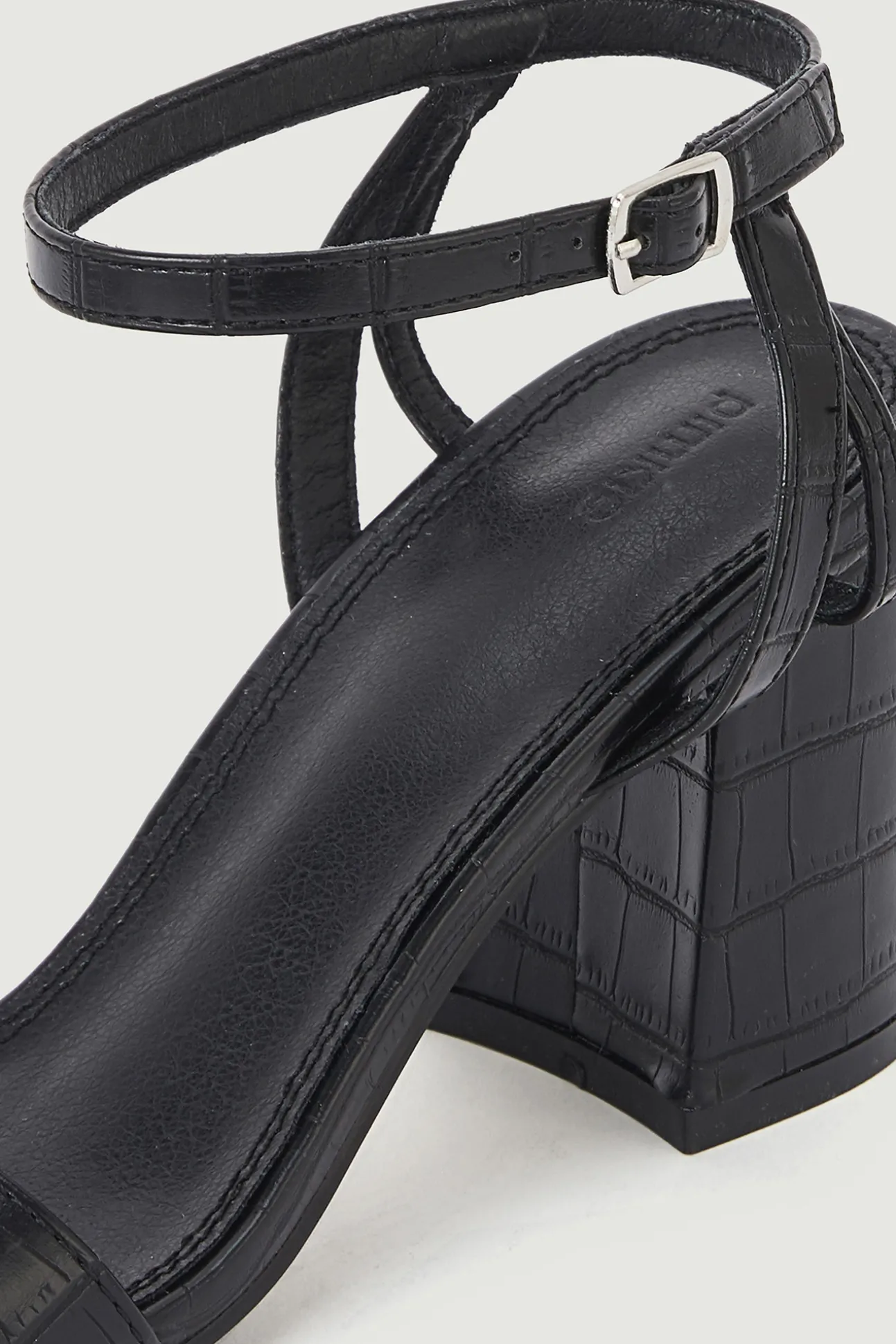 Sandalias De Tacon Efecto Cocodrilo