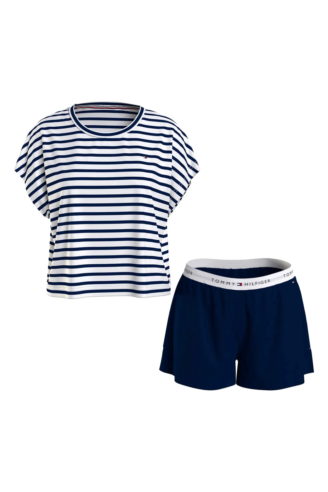 Set De Short Y Camiseta De Rayas