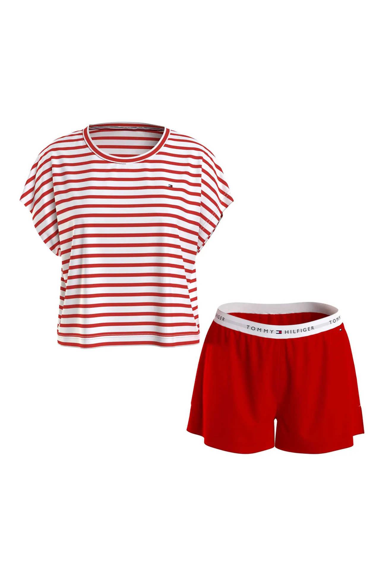 Set De Short Y Camiseta De Rayas