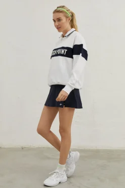 Sudadera Blanca Algodon Cuello Felpa