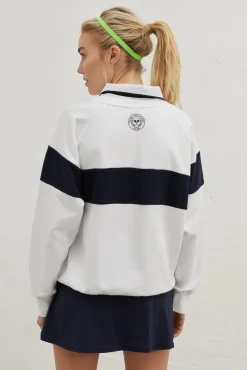 Sudadera Blanca Algodon Cuello Felpa