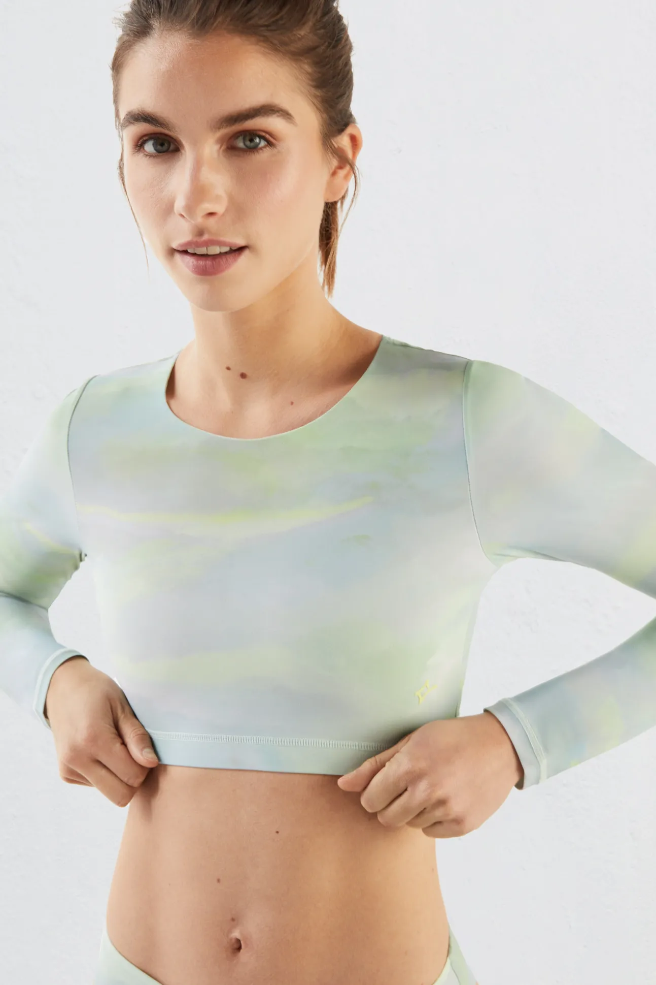 Top Bikini Manga Larga Estampado Quick Dry
