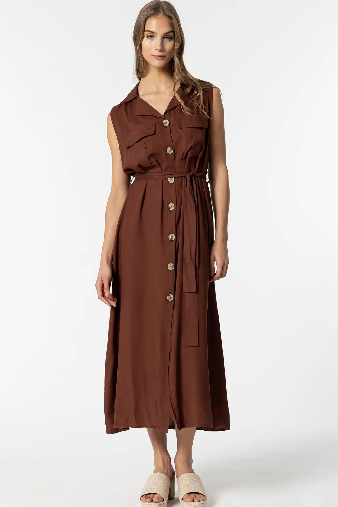 Vestido Camisero Con Cinturon