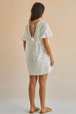Vestido Corto 100% Algodon Bordado