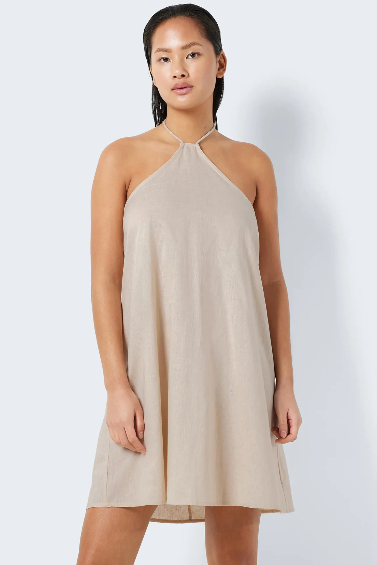 Vestido Corto De Lino