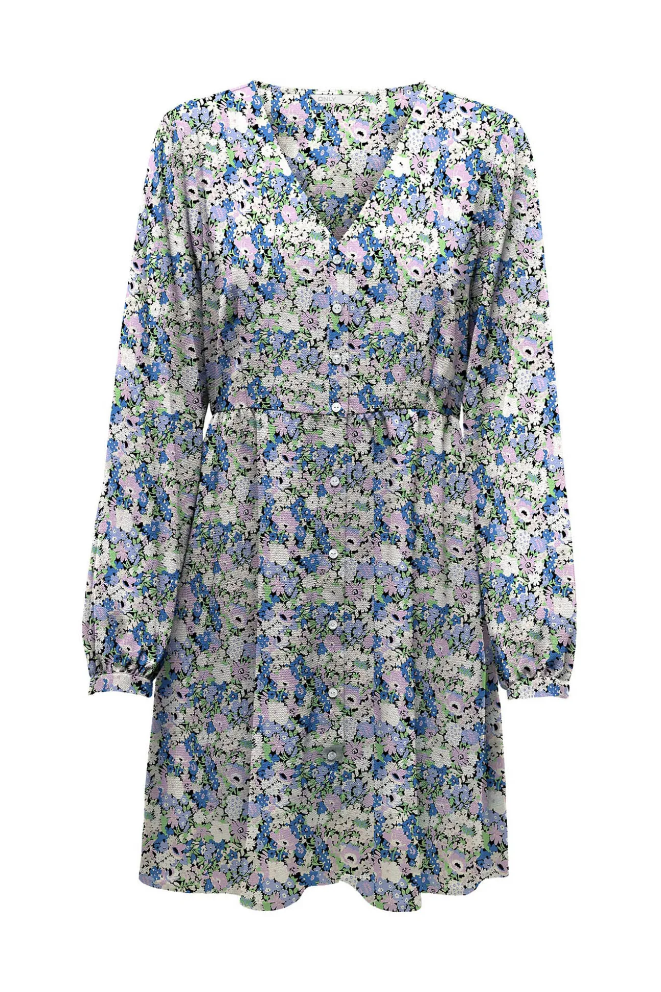Vestido Corto Estampado Manga Larga