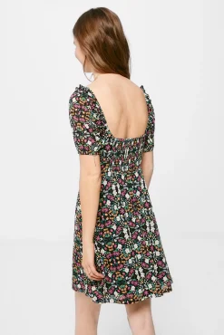 Vestido Corto Lazo Uve Escote