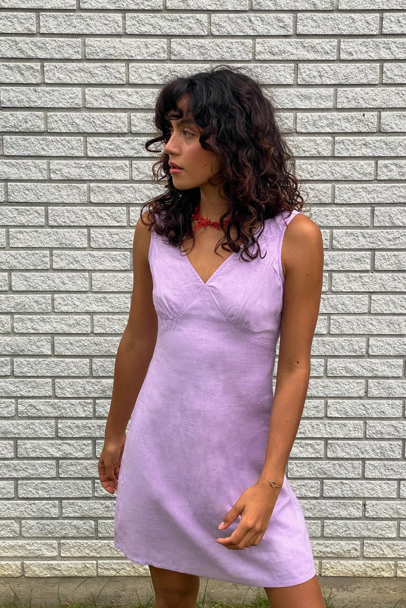 Vestido Corto Lino