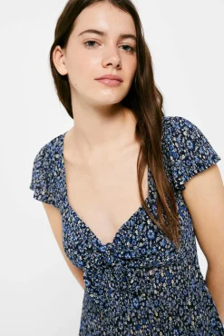 Vestido Corto Nudo Escote