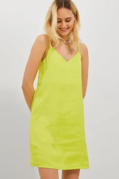 Vestido Corto Satinado De Tirantes