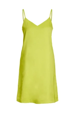 Vestido Corto Satinado De Tirantes