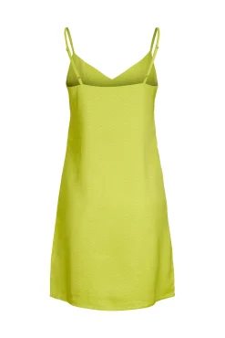 Vestido Corto Satinado De Tirantes