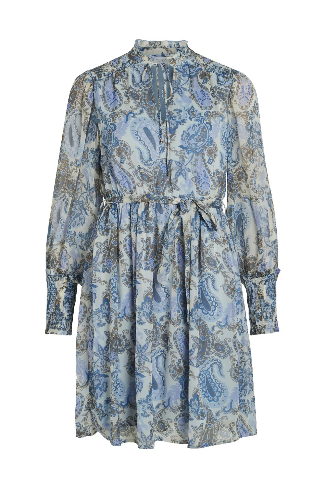 Vestido De Manga Larga Corto Paisley