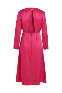 Vestido De Manga Larga Con Abertura En Espalda