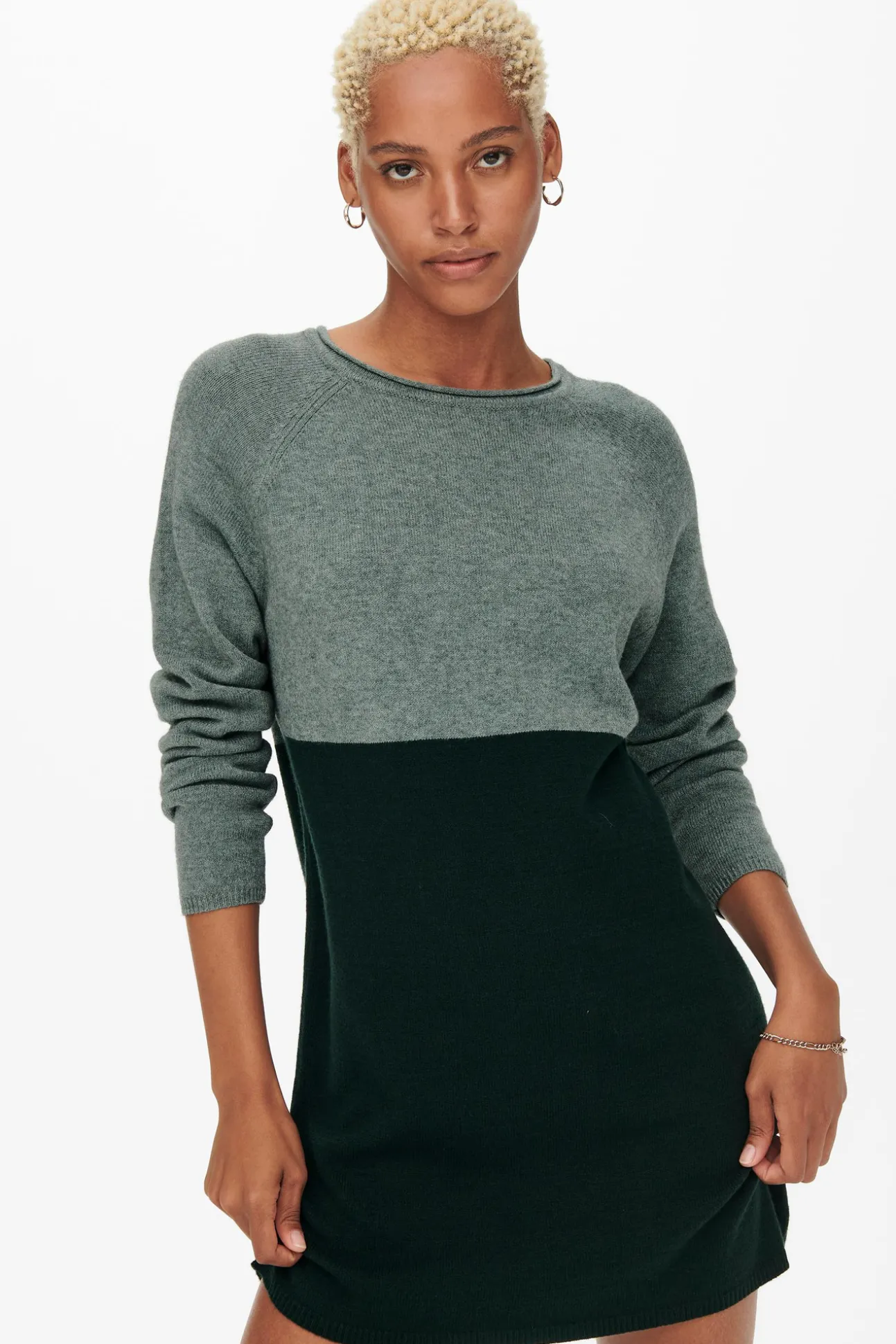 Vestido De Punto Color Block