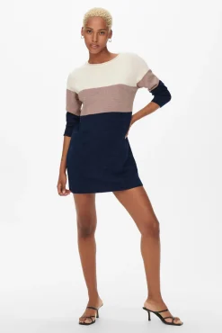 Vestido De Punto Color Block