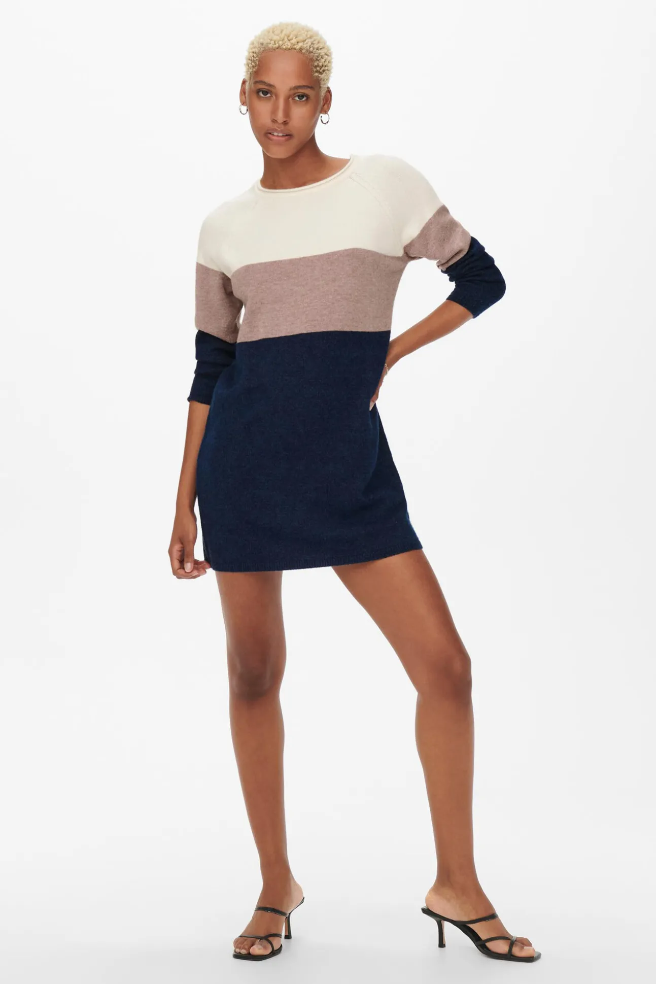 Vestido De Punto Color Block