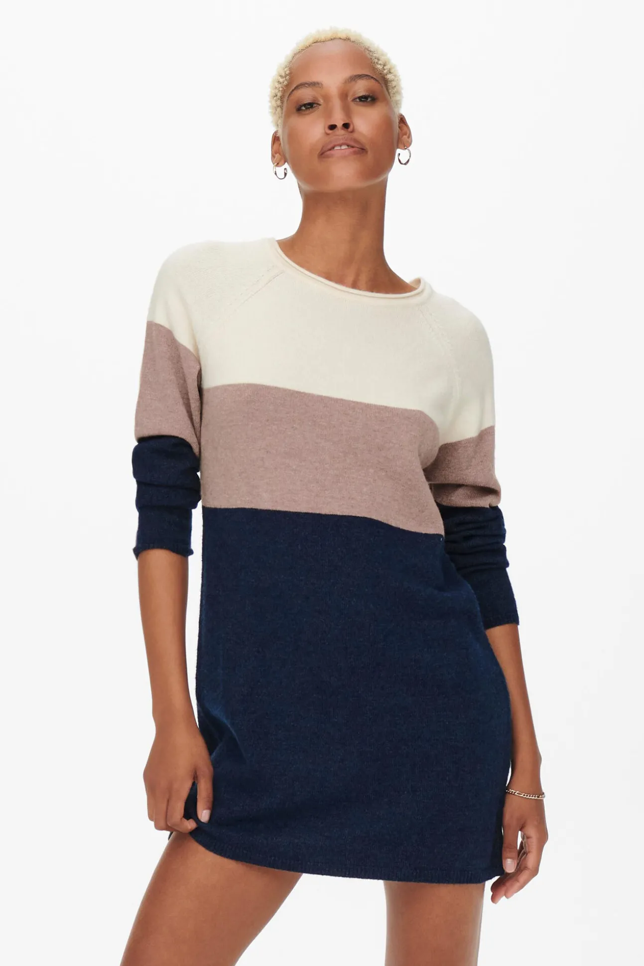 Vestido De Punto Color Block