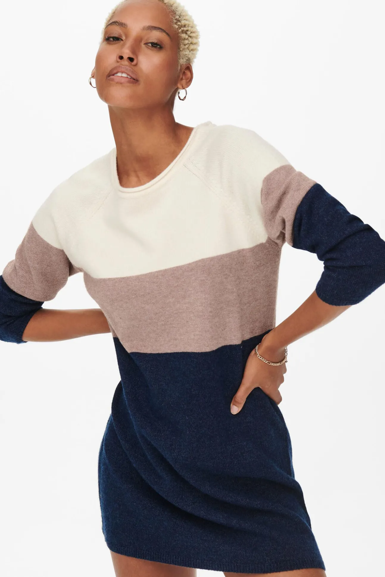 Vestido De Punto Color Block