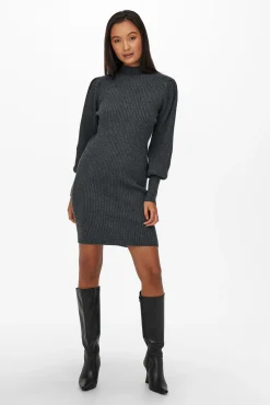 Vestido De Punto Con Cuello Subido