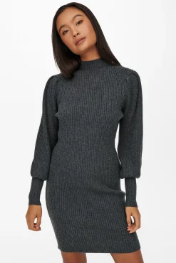Vestido De Punto Con Cuello Subido