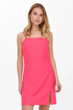Vestido De Tirantes Con Lino