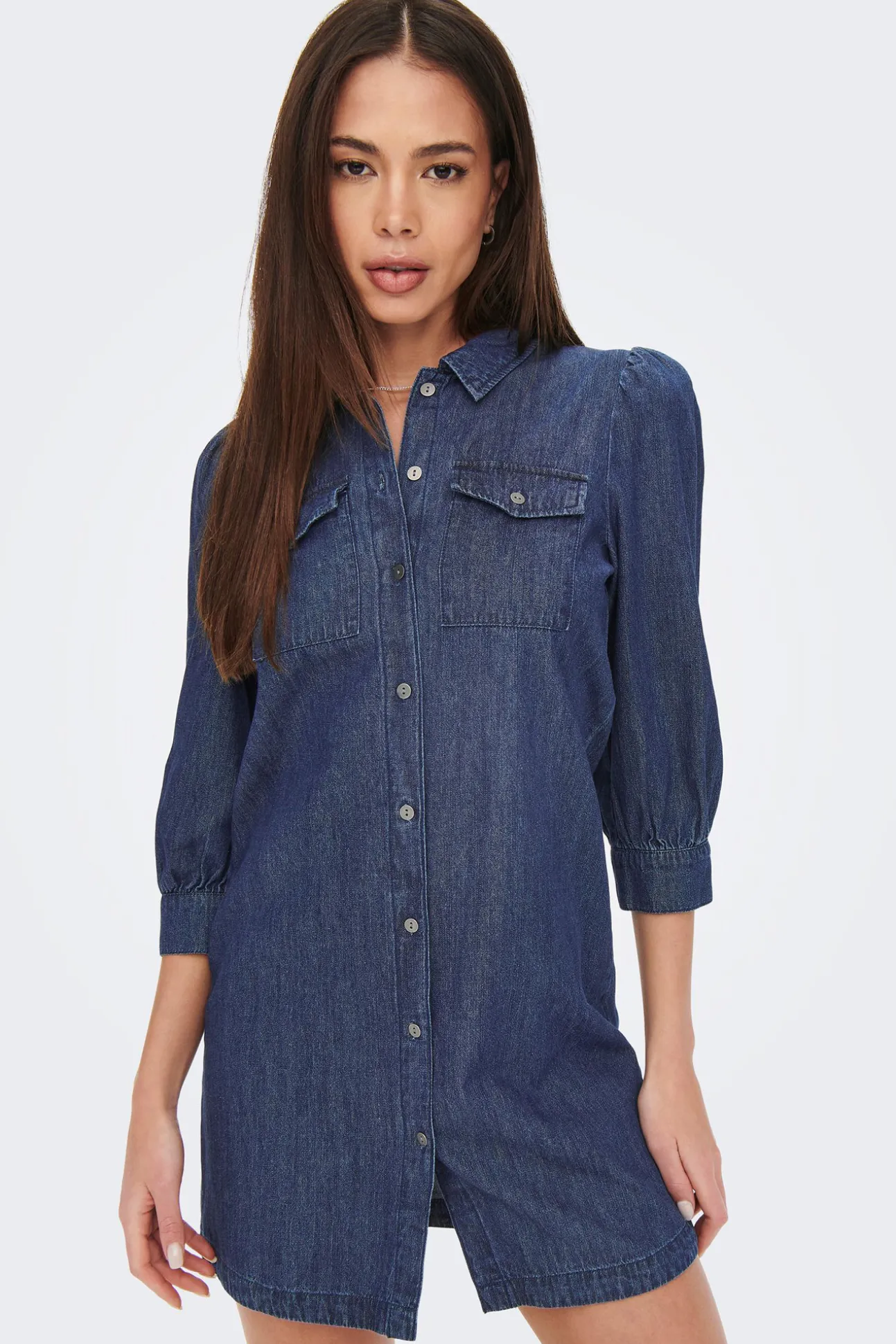 Vestido Denim Manga Larga