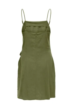 Vestido Detalle Lazo Con Lino