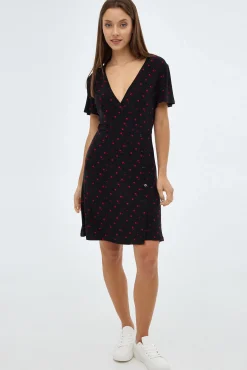 Vestido Escote Cruzado Con Estampado