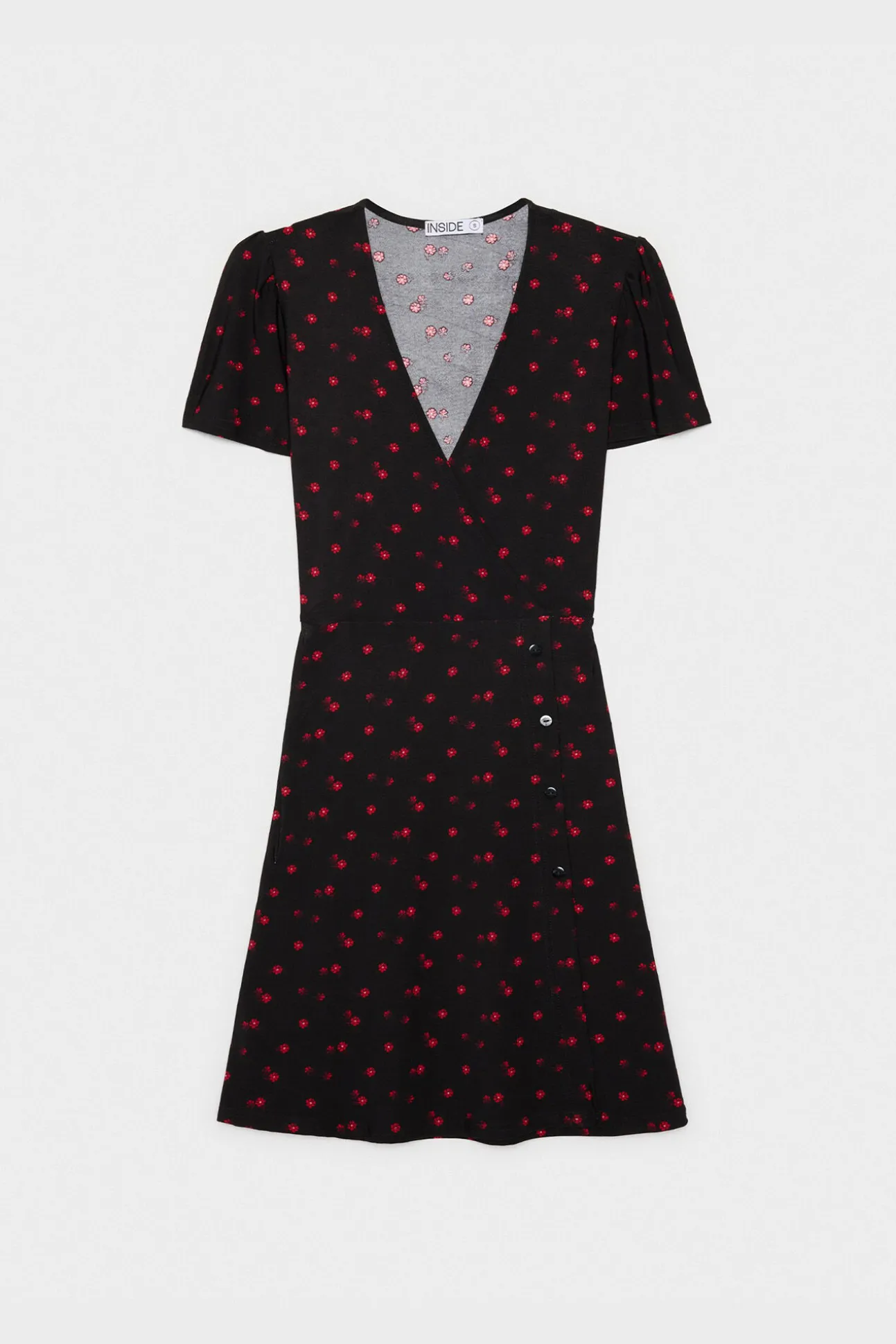 Vestido Escote Cruzado Con Estampado